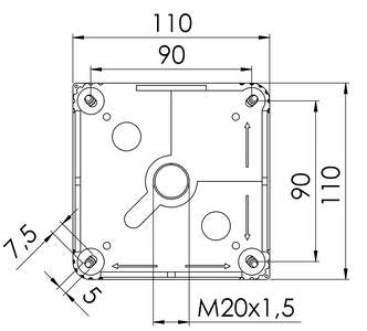 ELECTRO MECHANICA Junction box (110x110x66mm) polypropylene RAL 7035