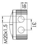 ELECTRO MECHANICA Junction Box (85x85x51mm), Polypropylene, RAL 7035