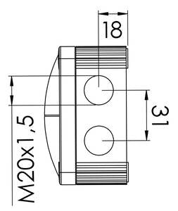 Junction Box 85x85x51mm, Polypropylene, RAL 7035