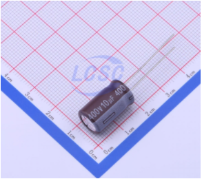 LCSC 10uF (5mm) 225mA 100kHz 6000hrs 105℃ 9(10mm) 400V (16mm) ±20% Radial Leaded Capacitor