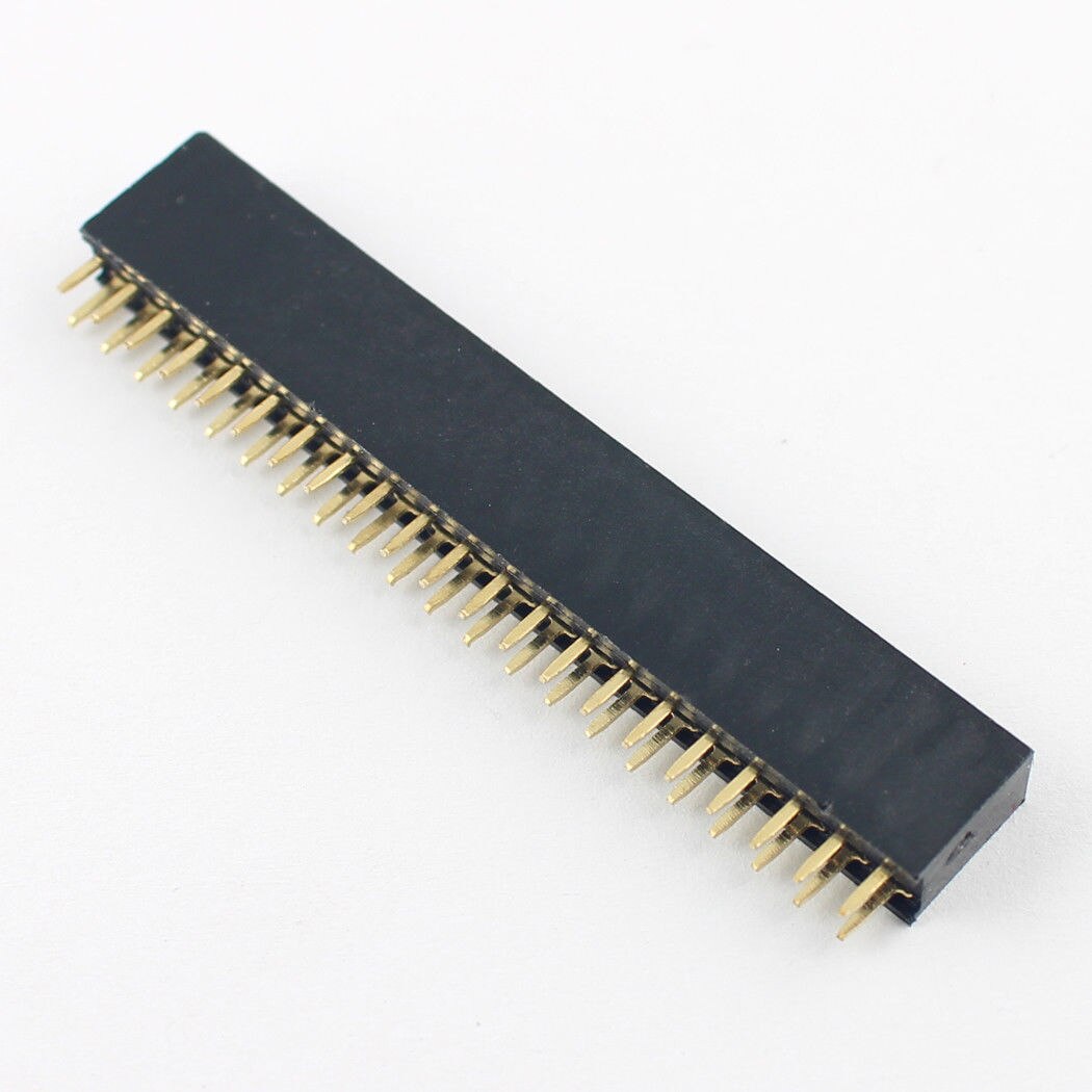 2.54mm Pitch 2x21 Pin 42 Pin Female Double Row Straight Pin Header Strip (Pack of 10)