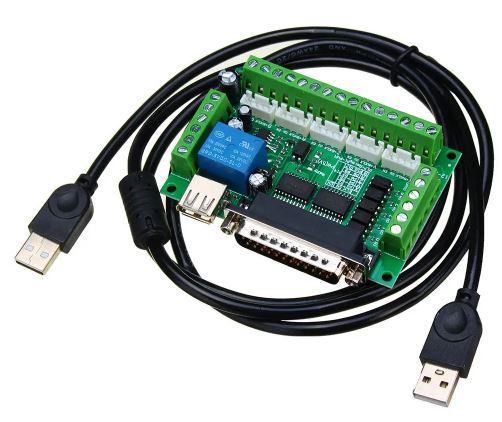 5 Axis CNC Interface Board For Stepper Motor Driver Mach3 With USB Cable