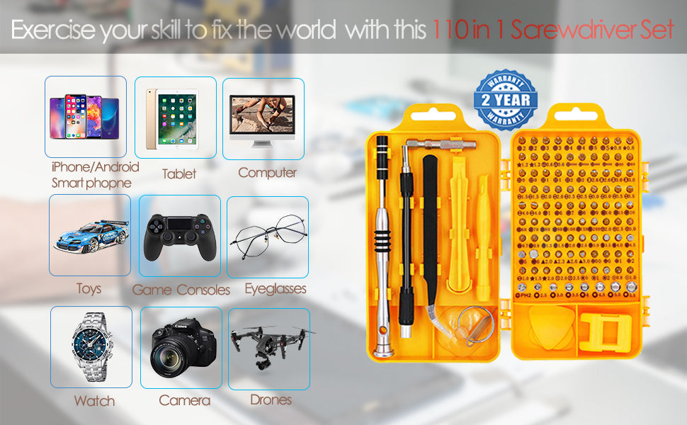 110-in-1 Precision Screwdriver and Multifunction Tool Kit (Magnetic)