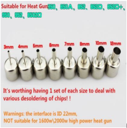854 852 Soldering station Heat Gun nozzle 10mm