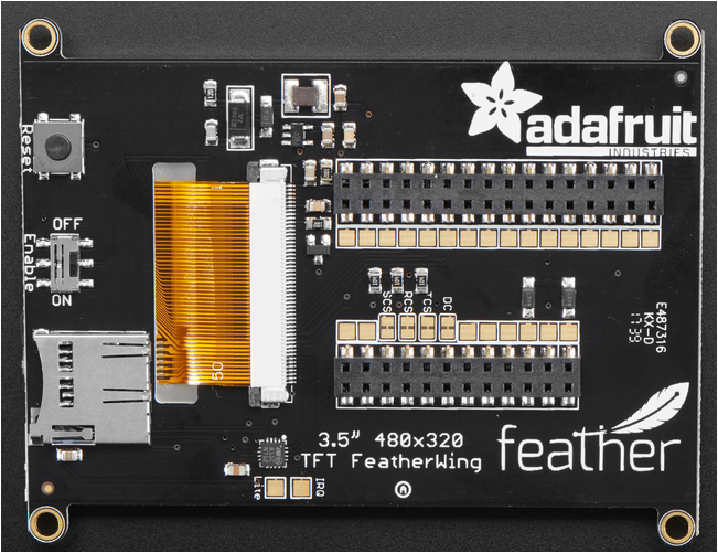 ADAFRUIT TFT FeatherWing - 3.5" 480x320 Touchscreen for Feathers