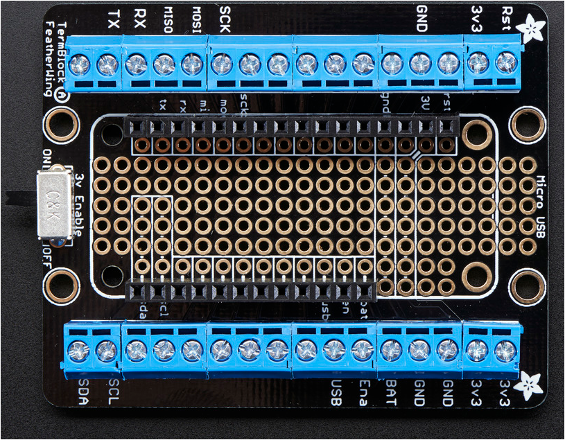 ADAFRUIT Assembled Terminal Block Breakout FeatherWing for all Feathers