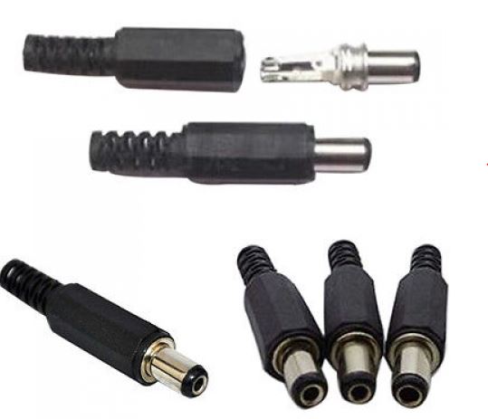 PISHOP (5.5x2.1mm) DC Male Solder Barrel Connector Jack