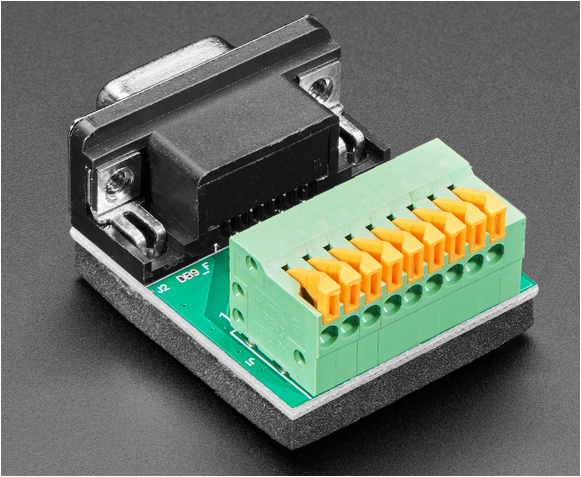 ADAFRUIT Female Socket to Terminal Spring Block Adapter DE-9 (DB-9)