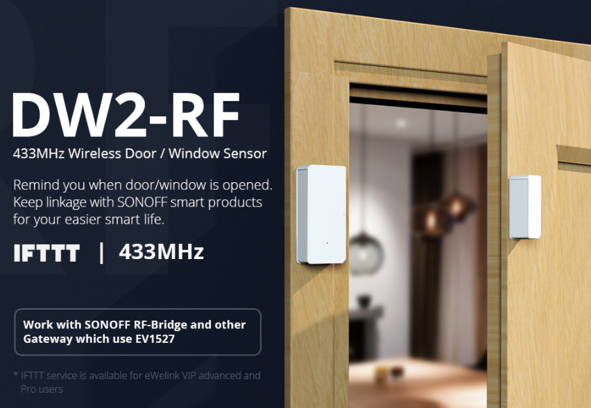 SONOFF DW2-RF Wireless Door/Window Sensor 433Mhz