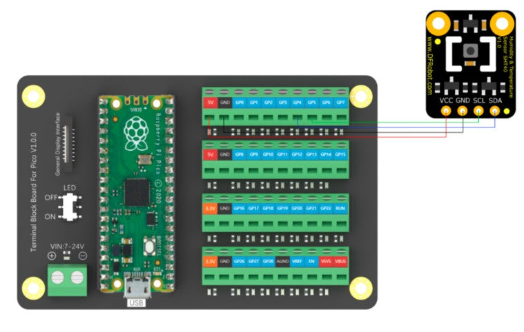 DFROBOT Terminal Block Board for Raspberry Pi Pico
