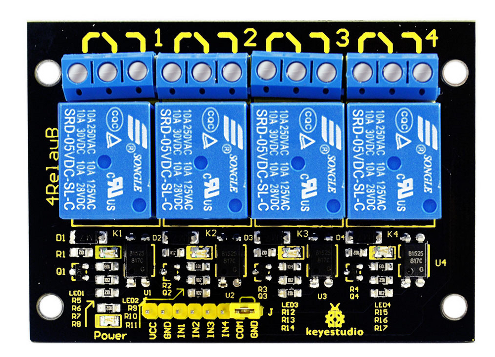KEYESTUDIO 4-channel 5V Relay Module for Arduino