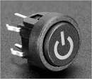 ADAFRUIT Mini Illuminated Momentary Pushbutton - Blue Power Symbol