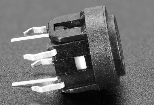 ADAFRUIT Mini Illuminated Momentary Pushbutton - Blue Power Symbol