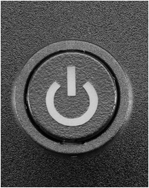 Mini Illuminated Momentary Pushbutton - Blue Power Symbol