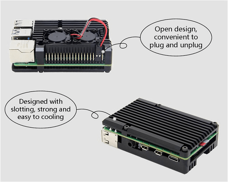 DFROBOT Metal Case for Raspberry Pi 4B (Dual fans)