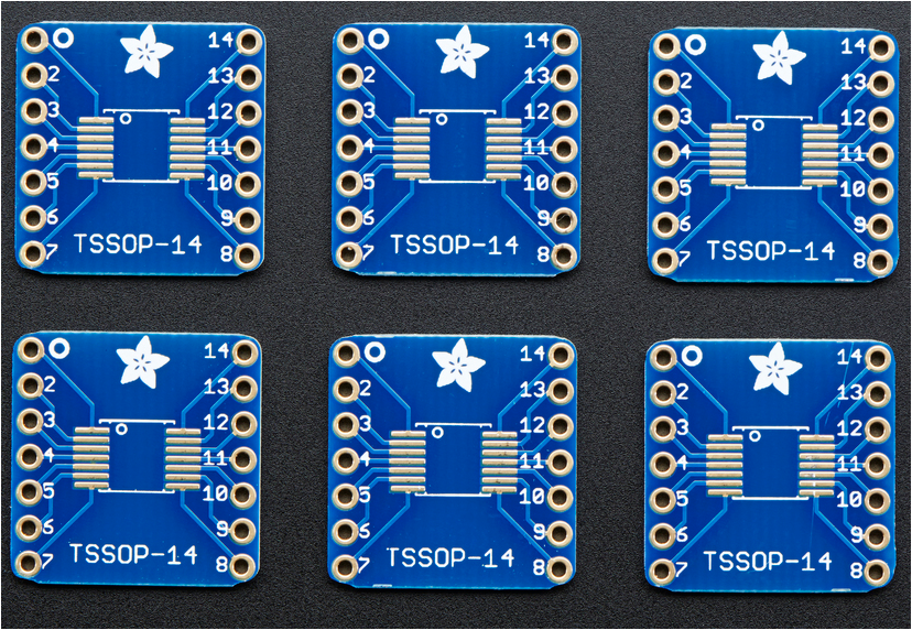 ADAFRUIT SMT Breakout PCB for SOIC-14 or TSSOP-14 (6 per Pack)