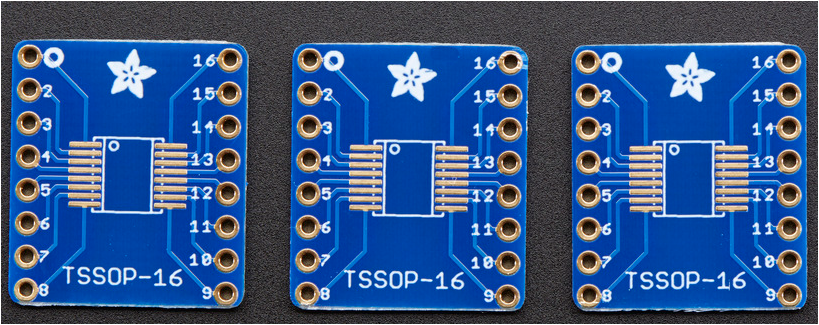 ADAFRUIT SMT Breakout PCB for SOIC-16 or TSSOP-16 (3 per Pack)