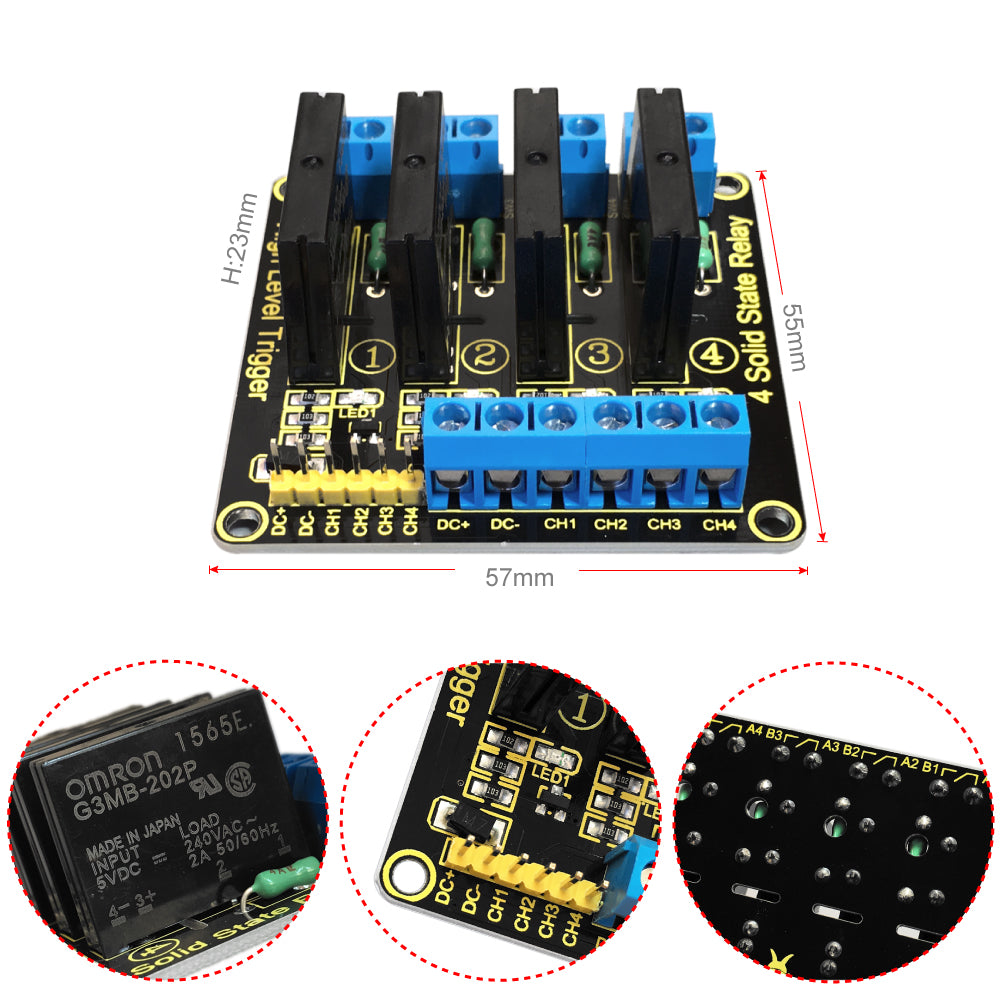KEYESTUDIO 4 Channel Solid State Relay Module