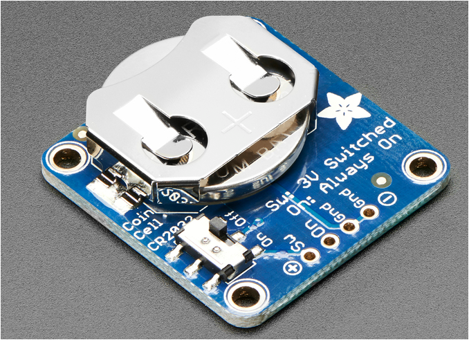 ADAFRUIT Coin Cell Breakout w/On-Off Switch (20mm) (CR2032)